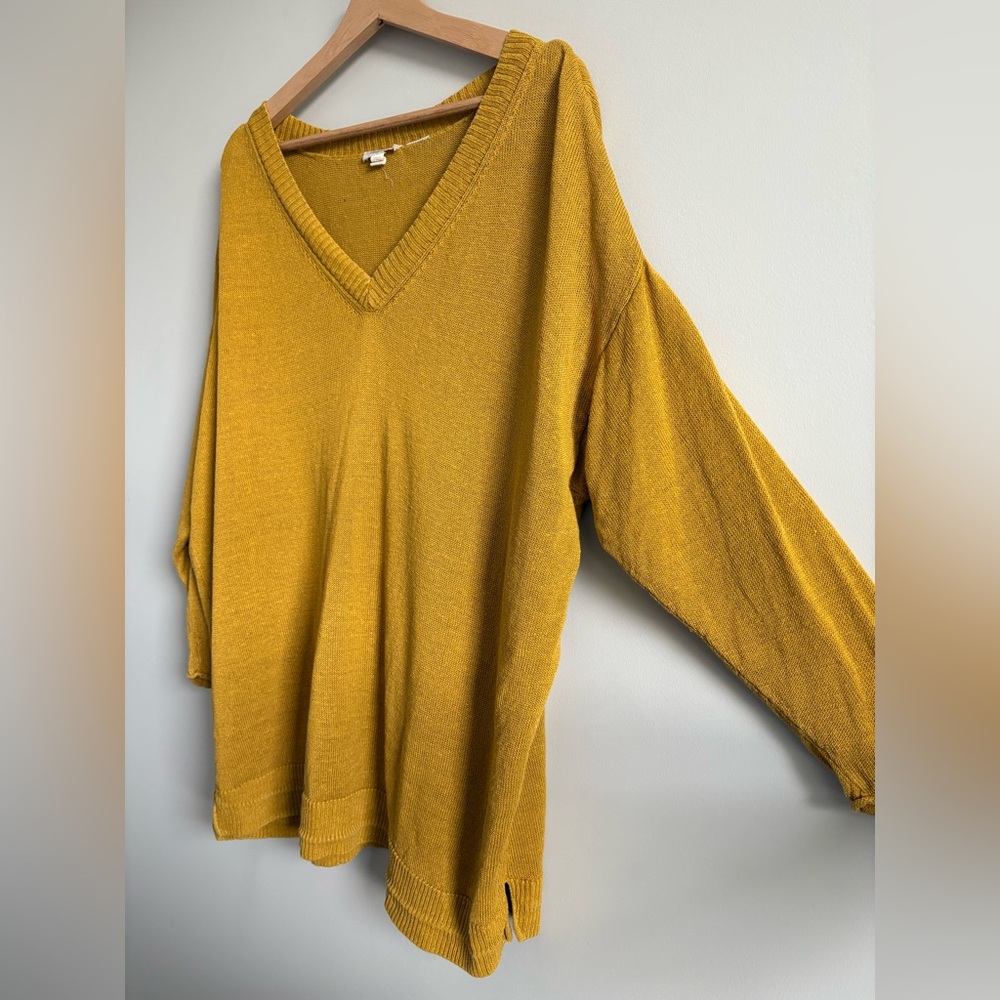 Eileen Fisher Organic Linen V-Neck Sweater | Size 1X - Picture 3 of 7